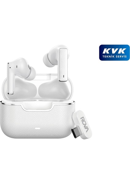 BKG509 Hybrid Anc + Enc Pc Dongle Girişli Bluetooth Kulaklık Bt5.4+Edr - Beyaz