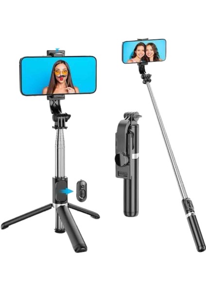 Tripod Selfie Çubuğu Bluetooth Kumandalı Kablosuz LED Işıklı modelleri