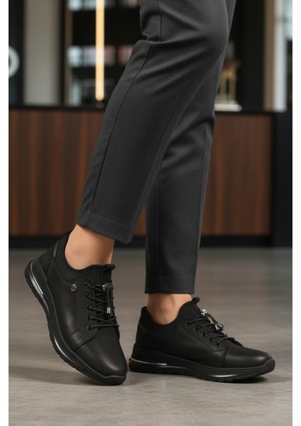 Siyah Nubuk Lastik Bağcıklı Kadın Casual Ayakkabı modelleri
