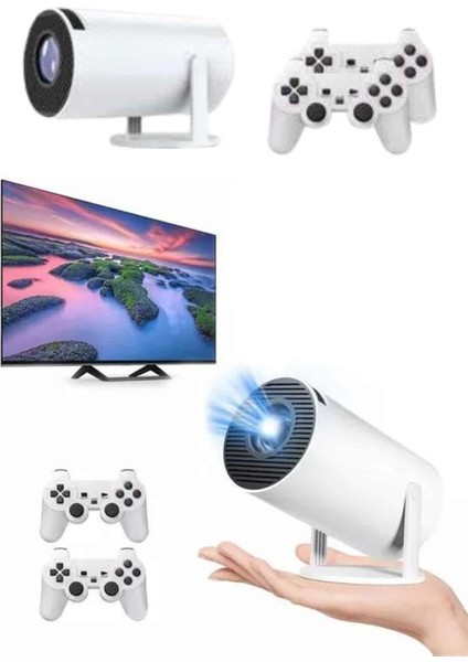 Projeksiyon Cihazı Video Oyun Konsolu Projektör Taşınabilir Ayaklı Çift Kollu 4K Çözünürl� modelleri