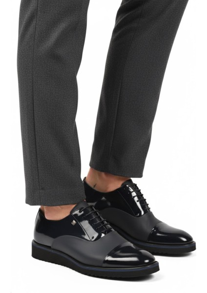 6590 M Lacivert Rugan Hakiki Deri Erkek Klasik Ayakkabı modelleri