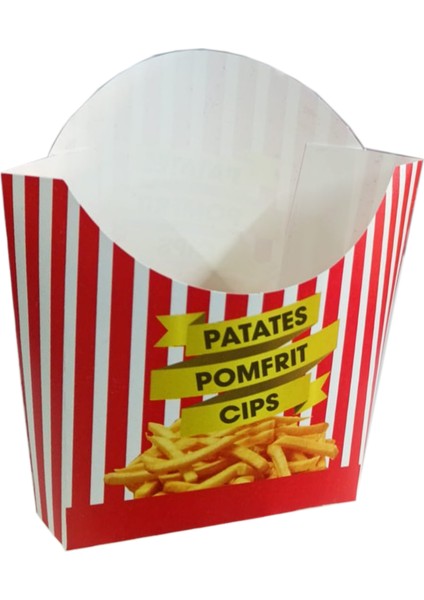 Ekonomik Patates Cips Kutusu 600'LÜ Paket | 11X12 cm