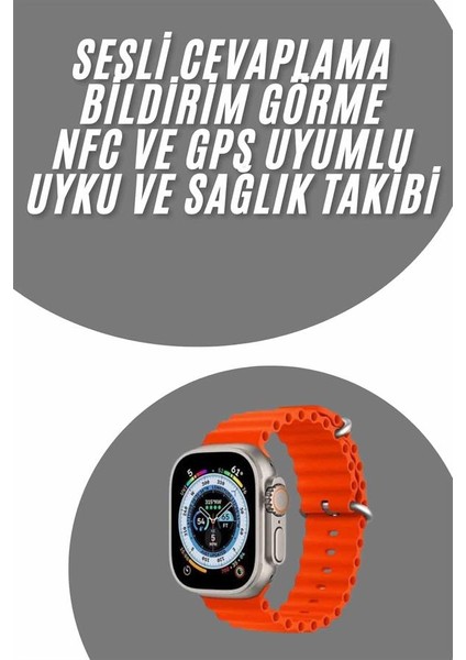 Yeni Nesil Akıllı Saat Android ve Ios Uyumlu 49 mm Nfc Özelliği Gps Takibi