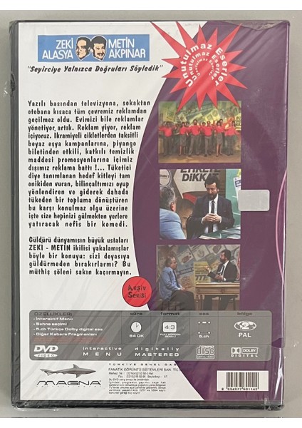 Metin Akpınar Zeki Alasya Reklamlar 2 DVD (Jelatininde Sıfır Orijnal Dvd) fiyatları