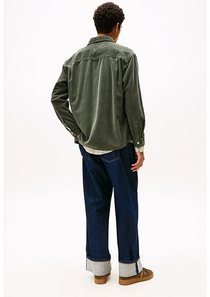 Erkek Rahat Kalıp Fitilli Kadife Gömlek Ceket - Haki modelleri