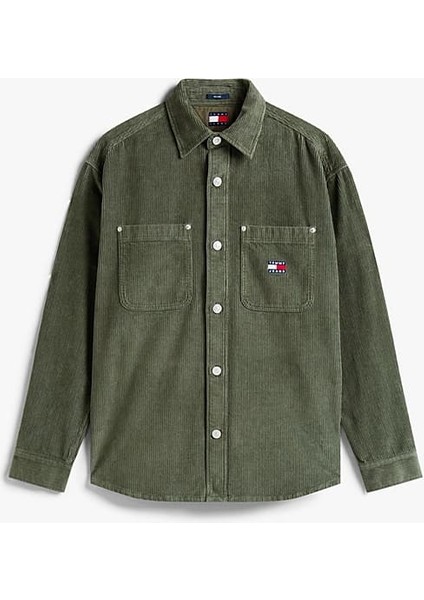 Erkek Rahat Kalıp Fitilli Kadife Gömlek Ceket - Haki indirimleri