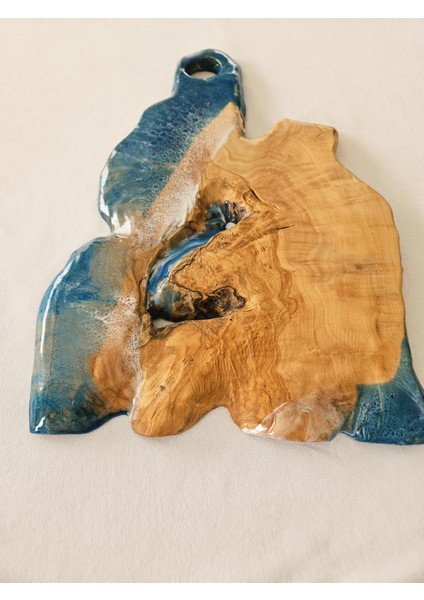 Özel Tasarım El Yapımı Zeytin Ağacından Epoksi Sunum Tahtası & ( 39x24x1.5 cm ) fiyatları