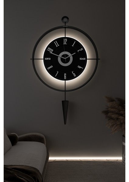 BlackBerry Lavinya (Kırılmaz)( Kablosuz Pilli LED ) - Chakra Dizayn - Metal (Mobilya) Duvar Saati fırsatları