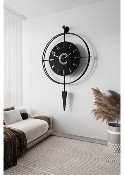 BlackBerry Lavinya (Kırılmaz)( Kablosuz Pilli LED ) - Chakra Dizayn - Metal (Mobilya) Duvar Saati