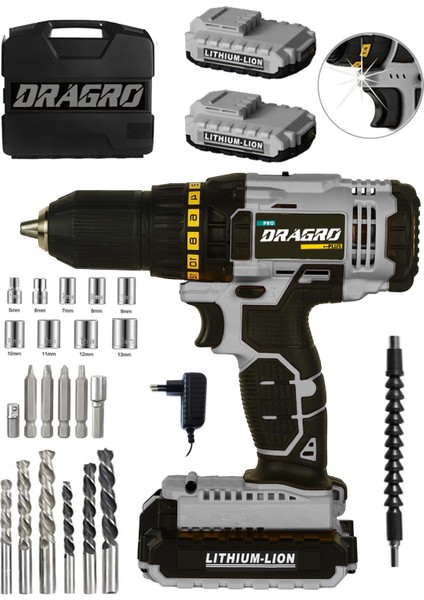 Alman 58V 5 Ah Darbeli Bakır Sargılı Metal Şanzuman Şarjlı Çift Akülü Vidalama Matkap Drg 007 fiyatları