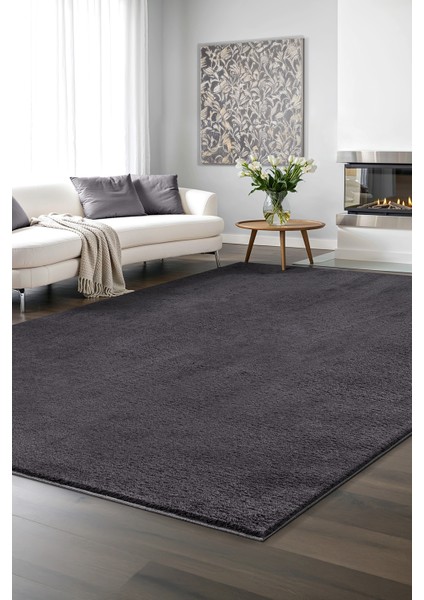 Yıkanabilir Kaymaz Taban Antrasit Peluş Post Halı fiyatları