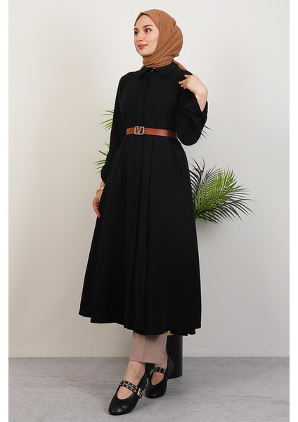 Kemerli Gömlek Tunik Siyah modelleri