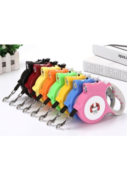 LED Işıklı Otomatik Uzayan Köpek Gezdirme Tasması – Gece Kullanımına Uygun, 5 Metre