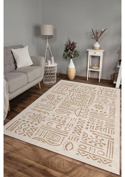 Dekoratif Yıkanabilir, Kaymaz Tabanlı, Modern Salon Oturma Odası Halısı - FR216 modelleri