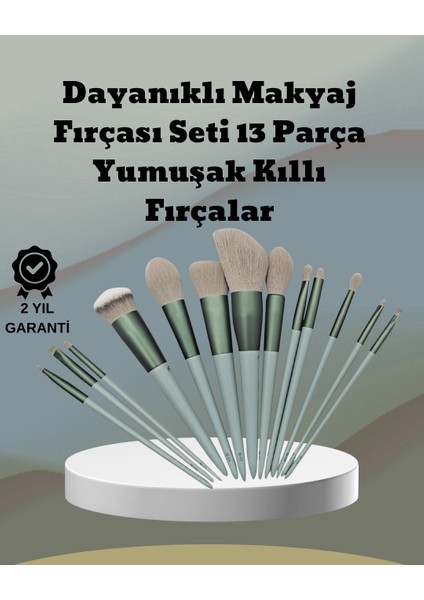 Umuşak Kıllı Estetik Tasarımlı 13'lü Makyaj Fırçası Seti Günlük ve Profesyonel Kullanım