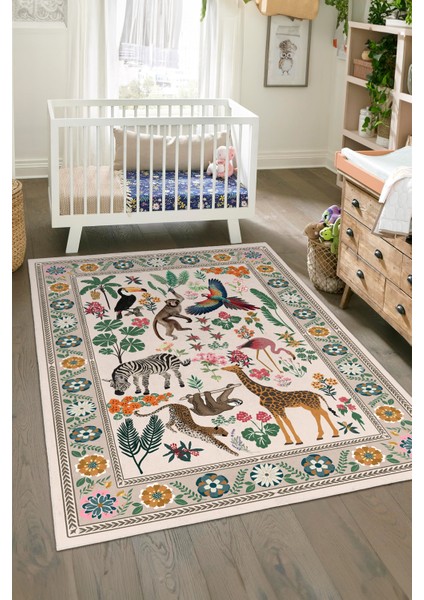 Dekoratif Yıkanabilir, Kaymaz Tabanlı, Modern Çocuk Odası Halısı - FR181 modelleri
