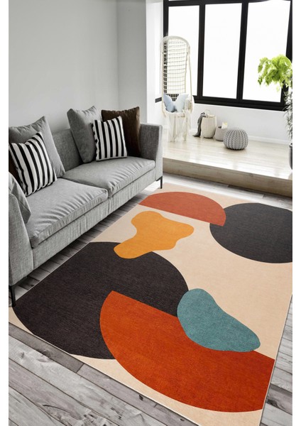 Dekoratif Yıkanabilir, Kaymaz Tabanlı, Modern Mutfak Halısı - WOOPAMUK007 fiyatları