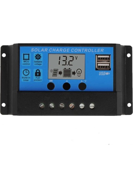 Pwm 10A Güneş Solar Paneli Akü Şarj Kontrol Cihazı 12V-24V Kontrol Cihazı Akü Şarj Regülatör modelleri