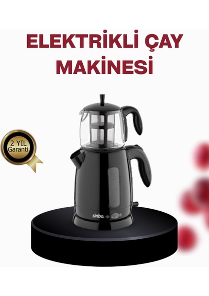 Bestonly Cam Demlikli 20 Bardak Kapasiteli Elektrikli Çaycı