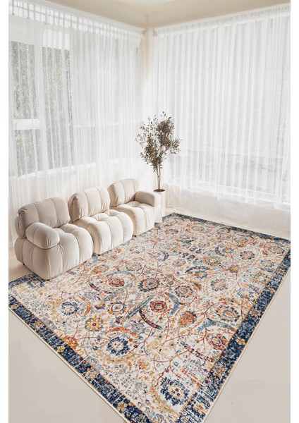 Dekoratif Yıkanabilir, Kaymaz Tabanlı, Salon Oturma Odası Halısı - WOOPAMUK236