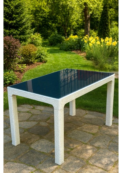 Rattan Lotus 4 Kişilik Sandalye Rattan Bahçe Balkon Masa Takımı 70X120 cm Camlı Masa Pro 1.kalite modelleri