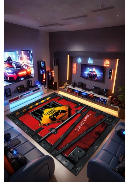 Dekoratif Yıkanabilir, Kaymaz Tabanlı, Modern Oyun - Genç Odası Halısı - WOOKECE1328