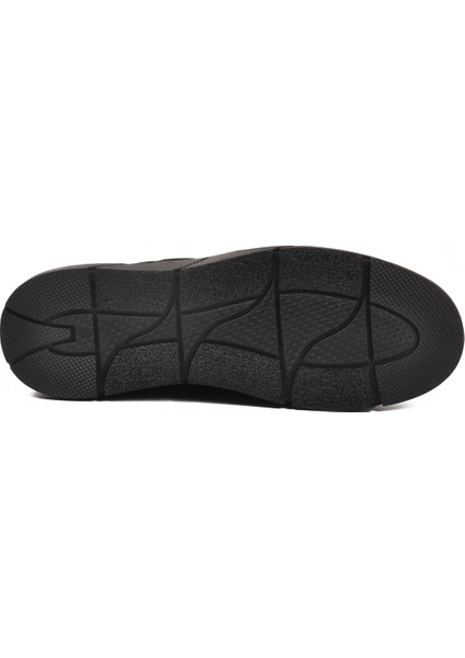 Siyah Nubuk Hakiki Deri Lastik Bağcıklı Erkek Casual Ayakkabı indirimleri