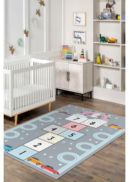 Dekoratif Yıkanabilir, Kaymaz Tabanlı, Çocuk Odası Oyun Halısı - WOOSOFTKECE040 modelleri