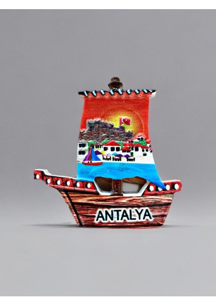 Antalya Temalı Kabartmalı Polyester Magnet Buzdolabı Süsü