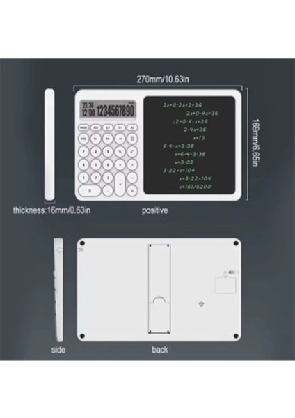 Çok Amaçlı Digital Hesap Makinesi LCD Ekran Yazma Tableti Ofis Okul Için Silinebilir El Yazısı Not Defteri
