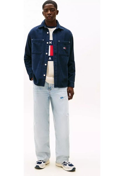 Erkek Rahat Kalıp Fitilli Kadife Gömlek Ceket - Lacivert fiyatları