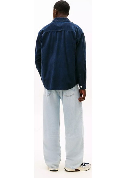 Erkek Rahat Kalıp Fitilli Kadife Gömlek Ceket - Lacivert modelleri