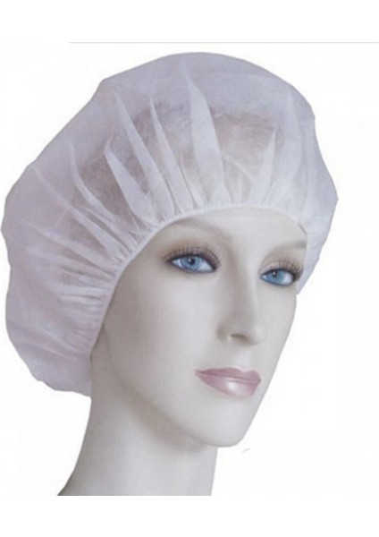 Tek Kullanımlık Beyaz Akordeon Bone 100 Adet GLS0888SAN