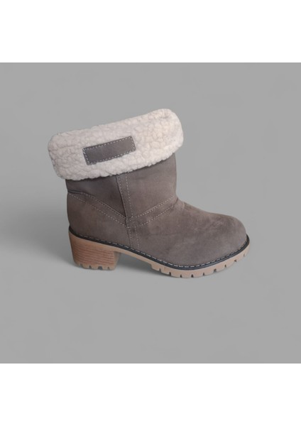 Küllü Kahverengi Içi Kürklü Nubuck Kısa Outdoor Kadın Bot ,kışlık Kadın Bot