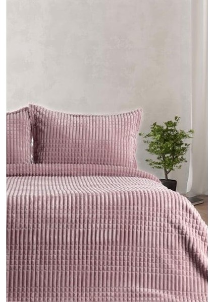 Merinos Modern Line Çift Kişilik Battaniye Seti Pudra
