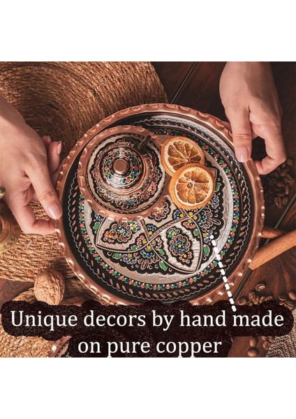 El Yapımı Bakır Türk Kahvesi Tepsisi modelleri