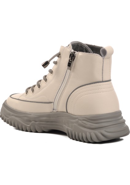 Gri Bağcıklı Fermuarlı Kadın Sneaker Bot fırsatları
