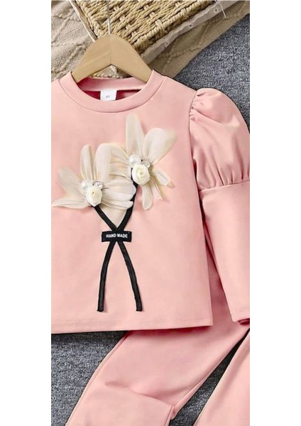Kız Çocuk Çiçekli Fiyonklu Ikili Takım - %100 Pamuklu indirimleri