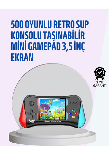 Taşınabilir Oyun Konsolu – 3,5" Ekranlı ve 500 Oyunlu