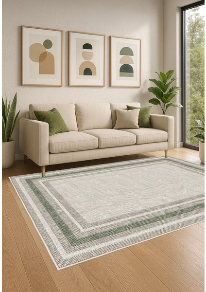 Yeşil Dijital Baskı Salon Halısı Kaymaz Tabanlı Yıkanabilir Halı Yolluk