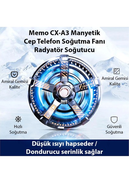 Memo Cx-A3 Manyetik Cep Telefon Soğutma Fanı Radyatör SOĞUTUCU-(5775) - MBN7510-9499 indirimleri