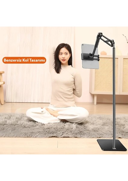 Ally 360 Derece Ayarlanabilir Teleskopik Metal Telefon - Tablet Tutucu STAND-(5775) - MBN9971-5832 modelleri