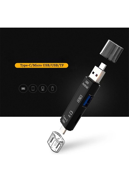 Smart Otg 3in1 Type-C ve Micro USB Tf Card Reader OTG-(5775) - MBN7277-2690 fırsatları