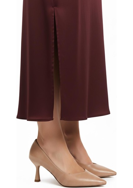 357190 Z Bej Yılan Kadın Topuklu Ayakkabı modelleri