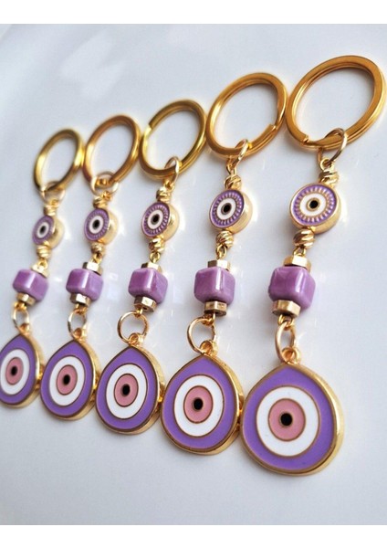 Hediyelik Büyük Nazar Boncuklu Mor Anahtarlık 10 cm - Adet Fiyatı fırsatları