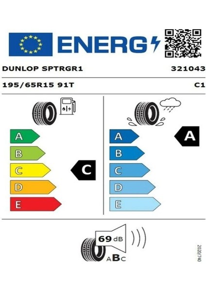 195/65 R15 Tl 91T Sp Tourıng R1 DUNLOP(2022 Üretim ) fiyatları
