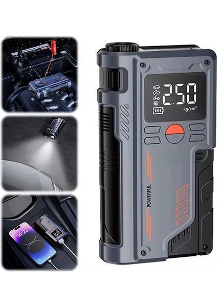 Ezere ST-9631 Pro Taşınabilir Göstergeli Araç Lastik Şişirme ve Starter Akü T - MBN1502-5771 indirimleri