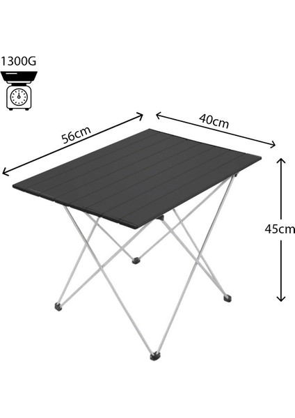 Portatif Alüminyum Katlanır Eko Kamp Masası Küçük 56X40X45CM Siyah modelleri