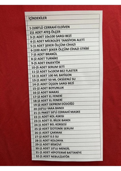 Ilk Yardım Çantası Full