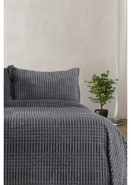 Merinos Modern Line Tek Kişilik Battaniye Seti Antrasit